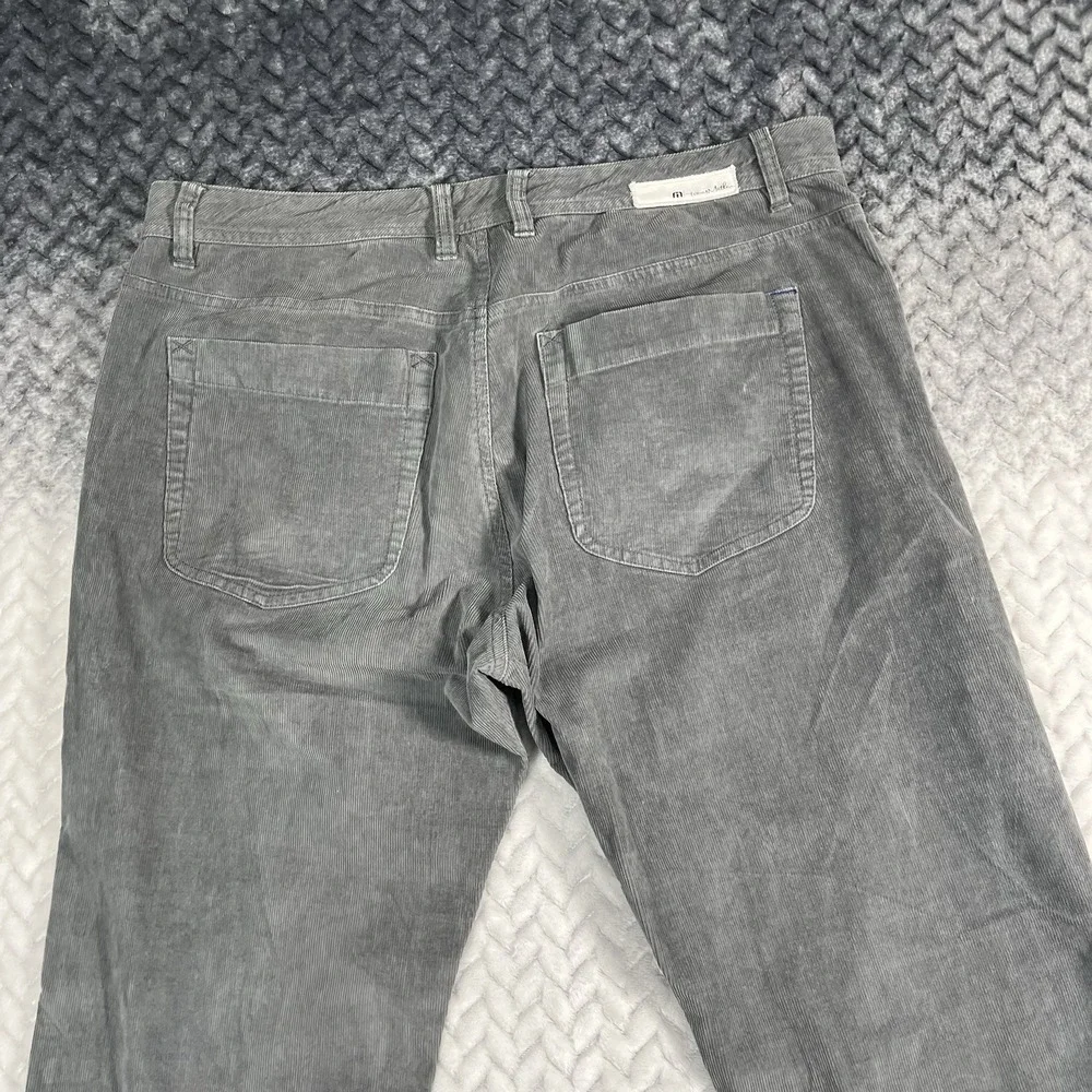 Travis Mathew Pants Men 34x34 Gray Corduroy Straight Leg Chino Stretch Trouser